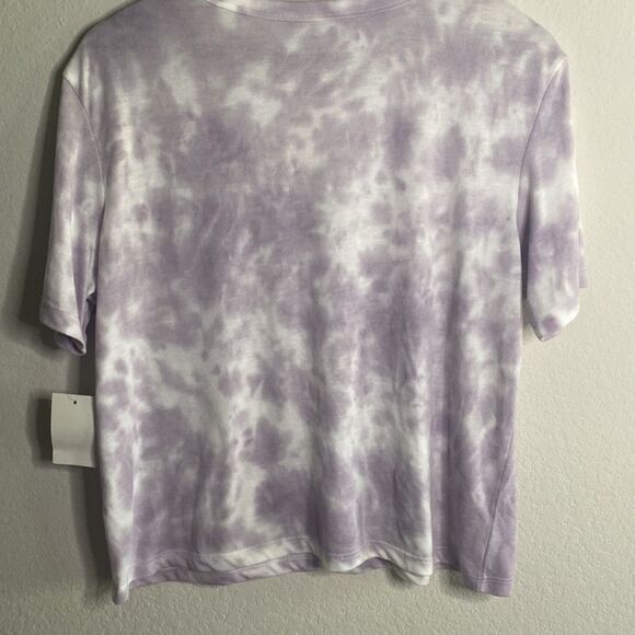 NWT Fifth Sun Purple & White Tie Dye Cropped Top Baby Tee Junior’s XL (15-17) - Picture 3 of 3
